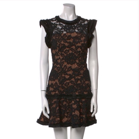 Alexis Women's Raffia Flounce Lace Mini Dress, medium - Picture 1 of 4